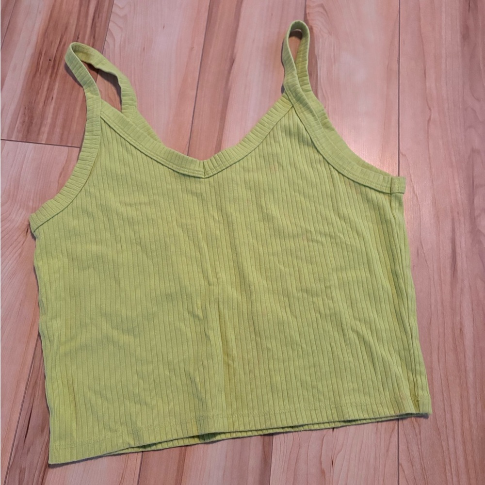 Target Lime Ribbed Crop Top